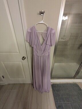 Elegant Lavender Evening Dress with Draped Waist